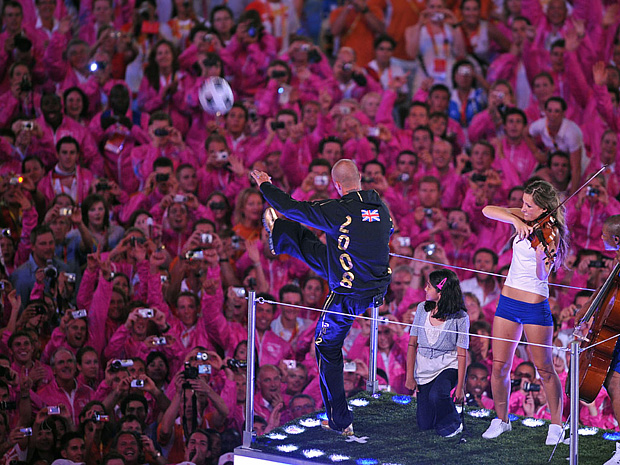 Дэвид Бекхэм на церемонии закрытия Олимпийских игр в Пекине