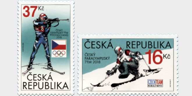 почтовая марка Олимпиады Пхёнчхан 2018 Чехия