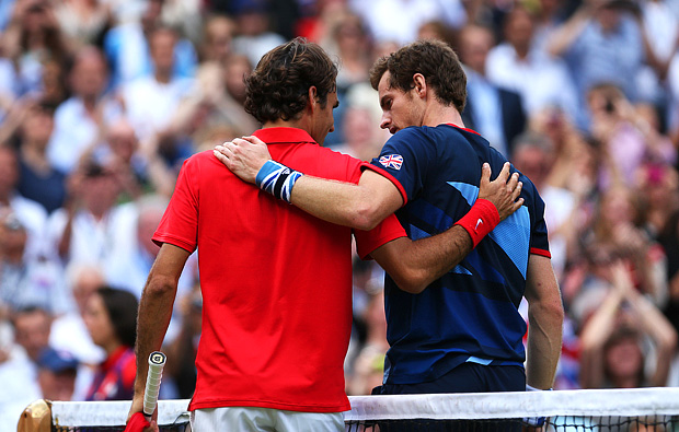 Энди Маррей и Роджер Федерер в финале олимпийских игр 2012 года