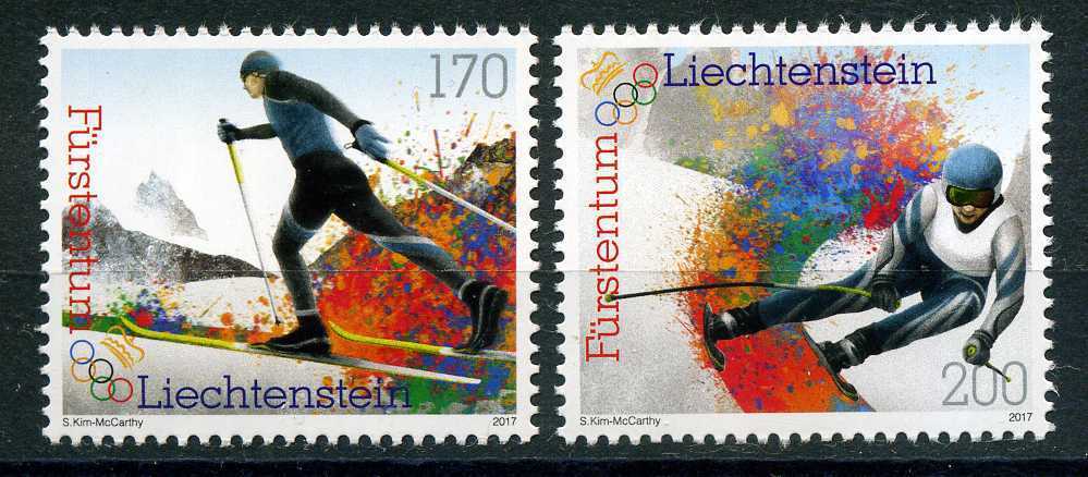 почтовая марка Олимпиады Пхёнчхан 2018 Лихтенштейн