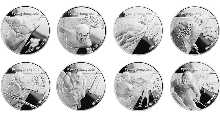 Монеты Пхёнчхан 2018 фото