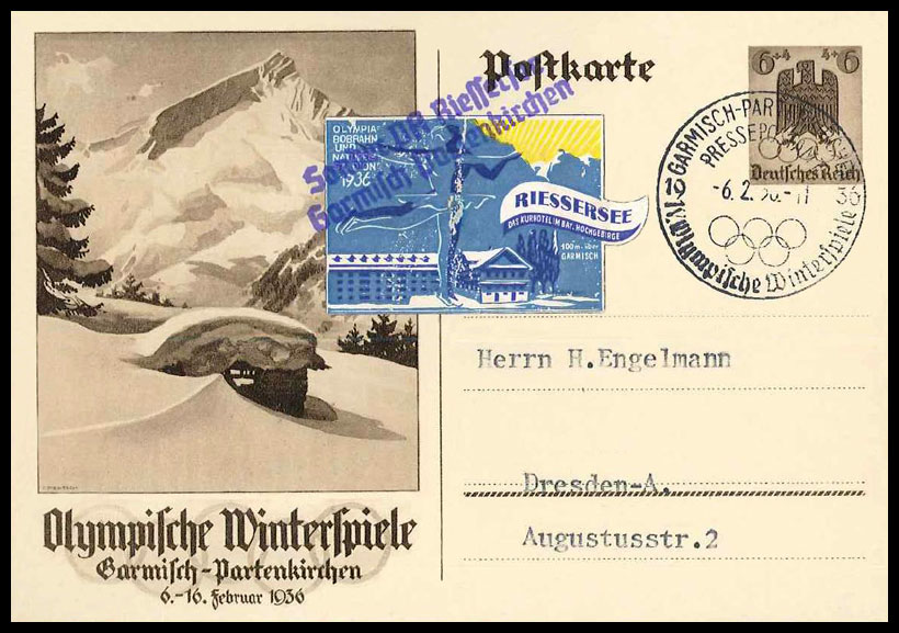 Олимпиада Гармиш-Партенкирхен 1936 марки